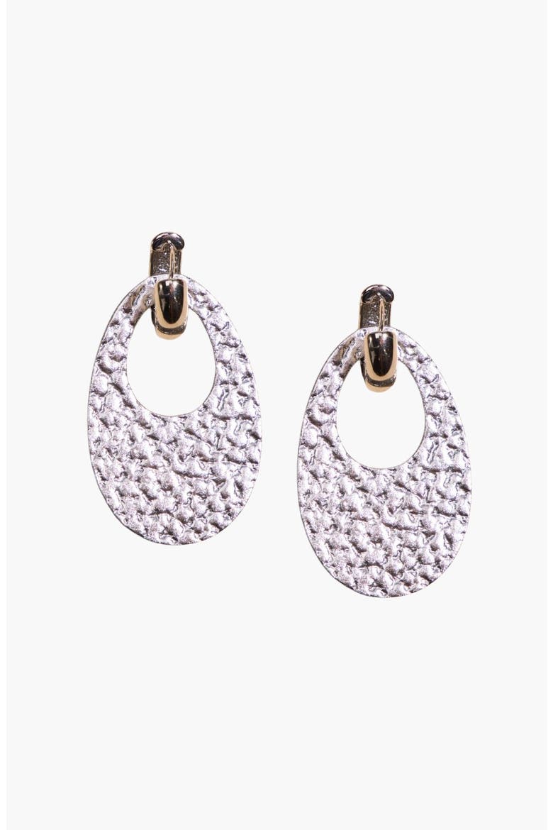 Olivia Leather Hoop Earrings, Main, color, Silver / Silver