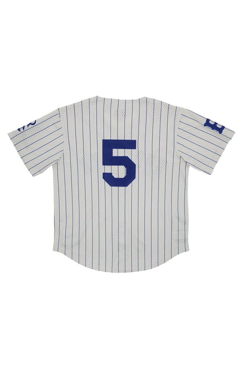 Men's Rings & Crwns #5 Cream Brooklyn Royal Giants Mesh Button-Down Replica Jersey, Alternate, color, Cream