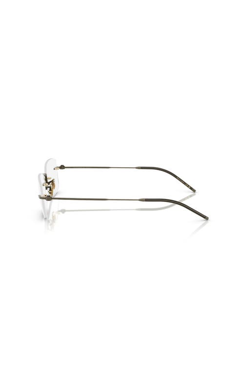 Oliver Peoples 53mm Rectangle Optical Glasses In Metallic