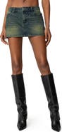EDIKTED Riviere Low Rise Denim Miniskirt