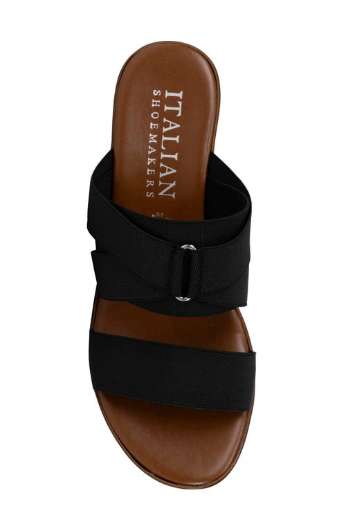Italian Shoemakers Clous Wedge Sandal In Black