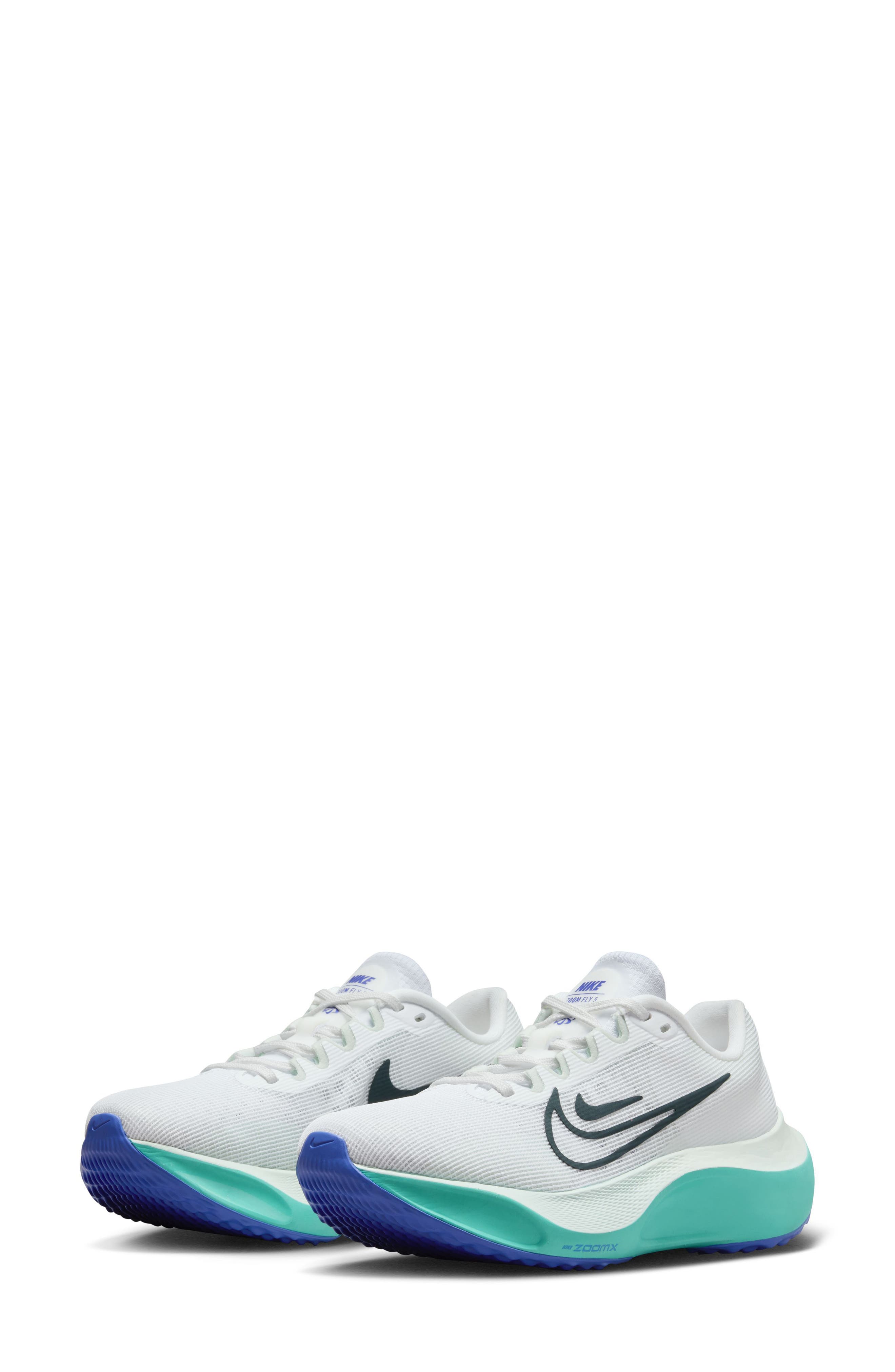 Zoom Fly 5 Running Shoe, Main, color, WHITE/ JADE/ GREEN/ JUNGLE