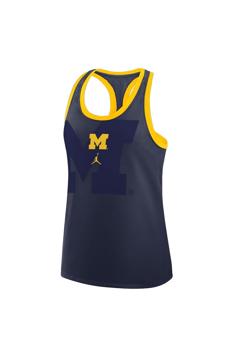 Jordan Brand Women's Jordan Brand Navy Michigan Wolverines Primetime Shadow Tri-Blend Racerback Tank Top, Alternate, color, Navy