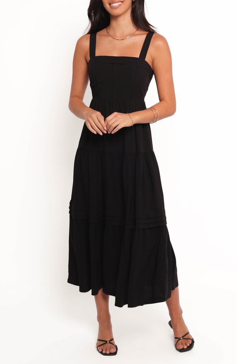 Petal & Pup Elvia Fit & Flare Maxi Dress, Main, color, Black