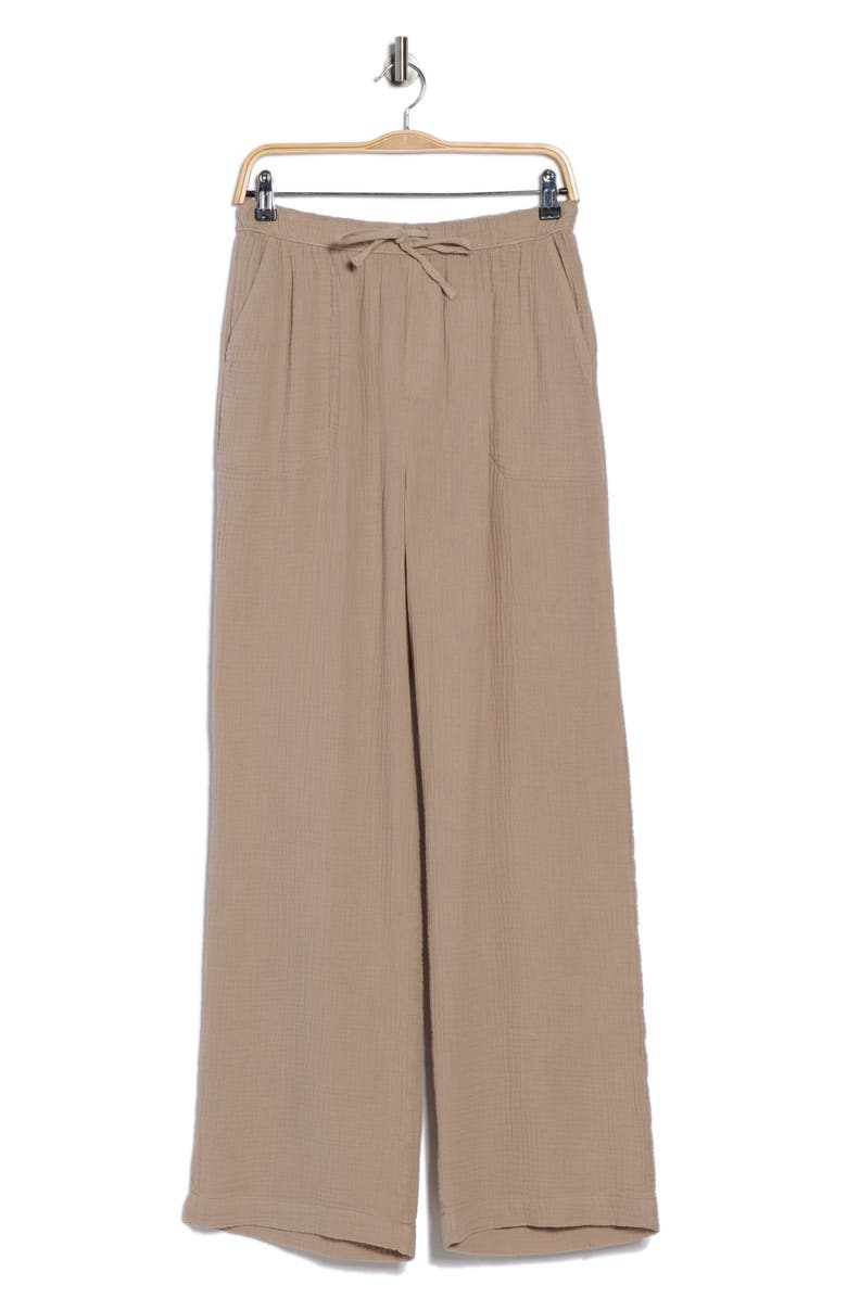 Splendid Cotton Gauze Pull-On Pants, Alternate, color, Sahara