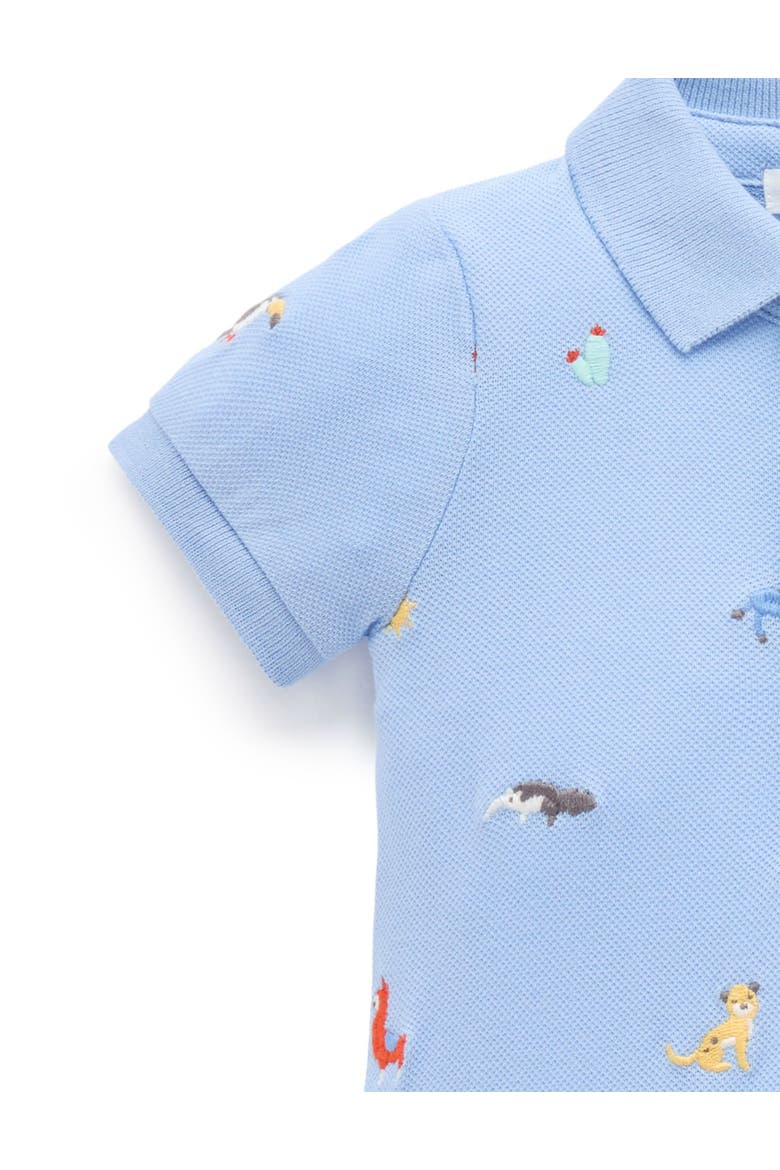 Embroidered Polo Romper, Alternate, color, Animal Fiesta Broderie