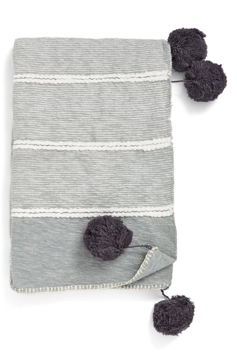 NORDSTROM AT HOME 'Feather Stripe' Throw Blanket, Main, color, 