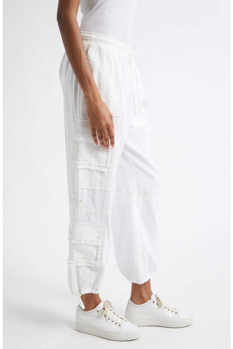 Nitsan Ruffle Trim Parachute Pants, Alternate, color, WHITE