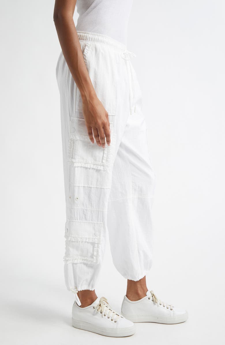 Cinq à Sept Nitsan Ruffle Trim Parachute Pants, Alternate, color, White