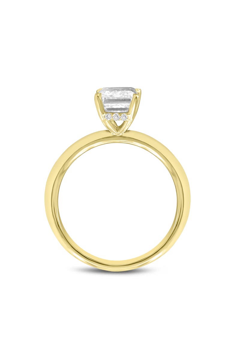 LuvMyJewelry Delphine 14K Yellow Gold Emerald Cut Lab Grown Diamond Hidden Halo Engagement Ring - 2.1 ct, Alternate, color, 14K Yellow Gold