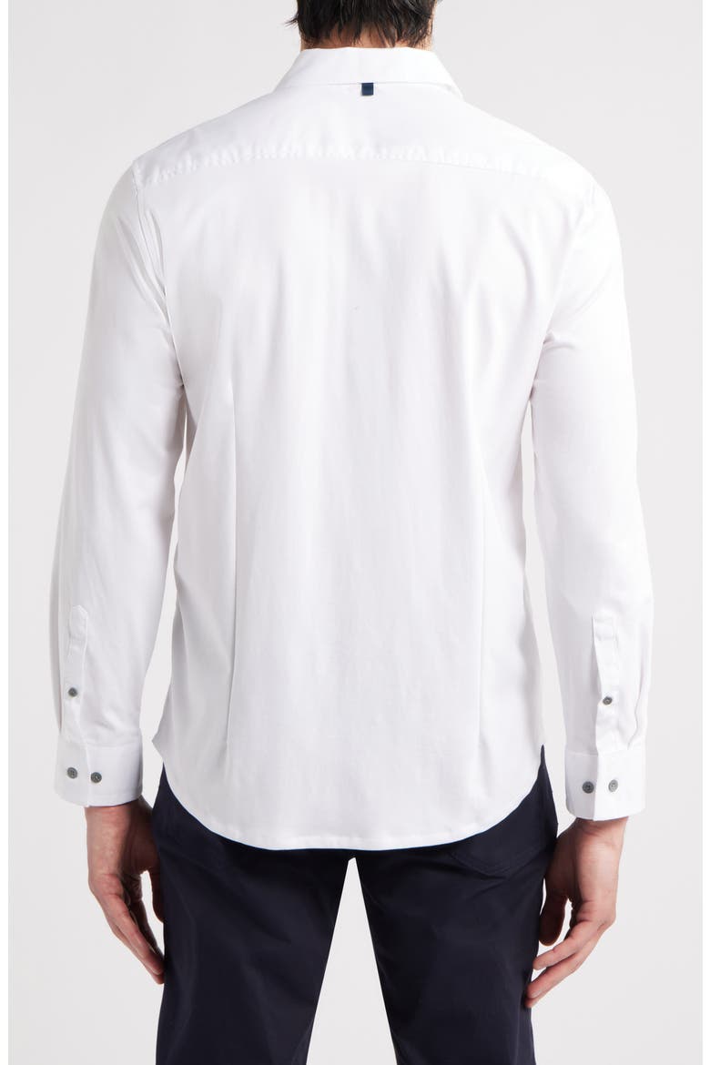 Hudson Reworked Slim Fit Solid Cotton Button-Up Shirt, Alternate, color, WHITE