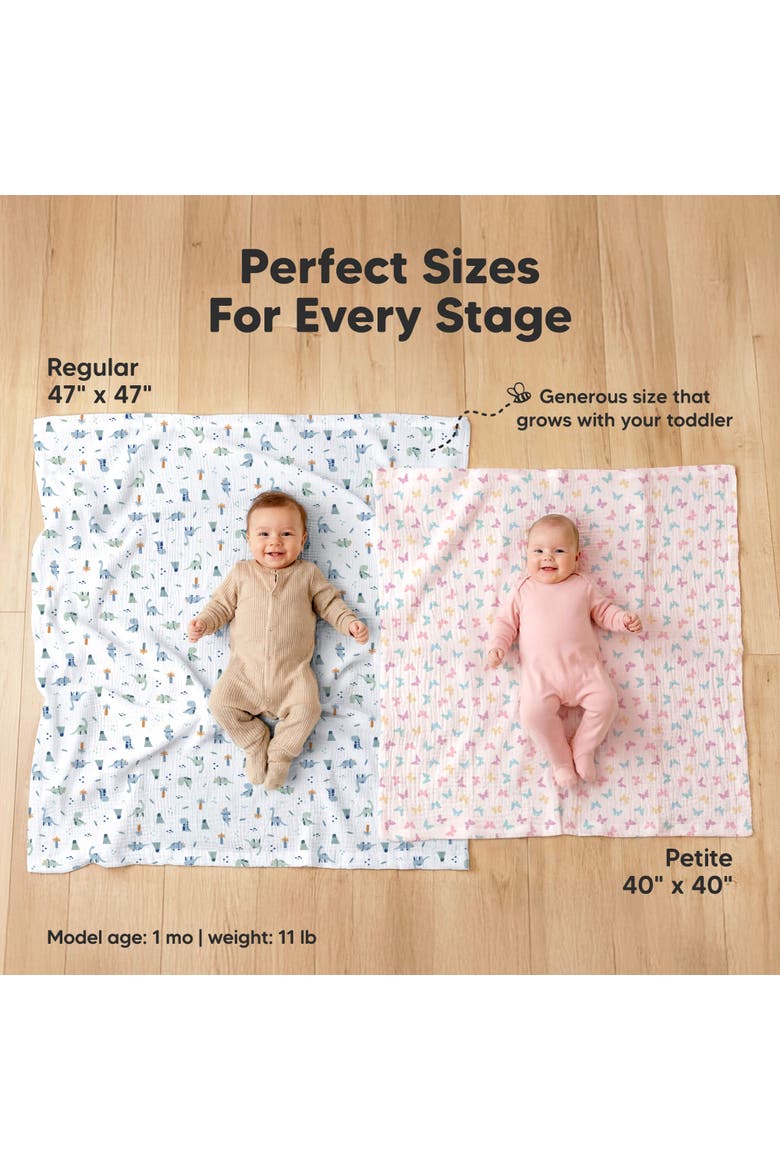 3-Pack Lyra Muslin Swaddle Blankets, Alternate, color, Angelic