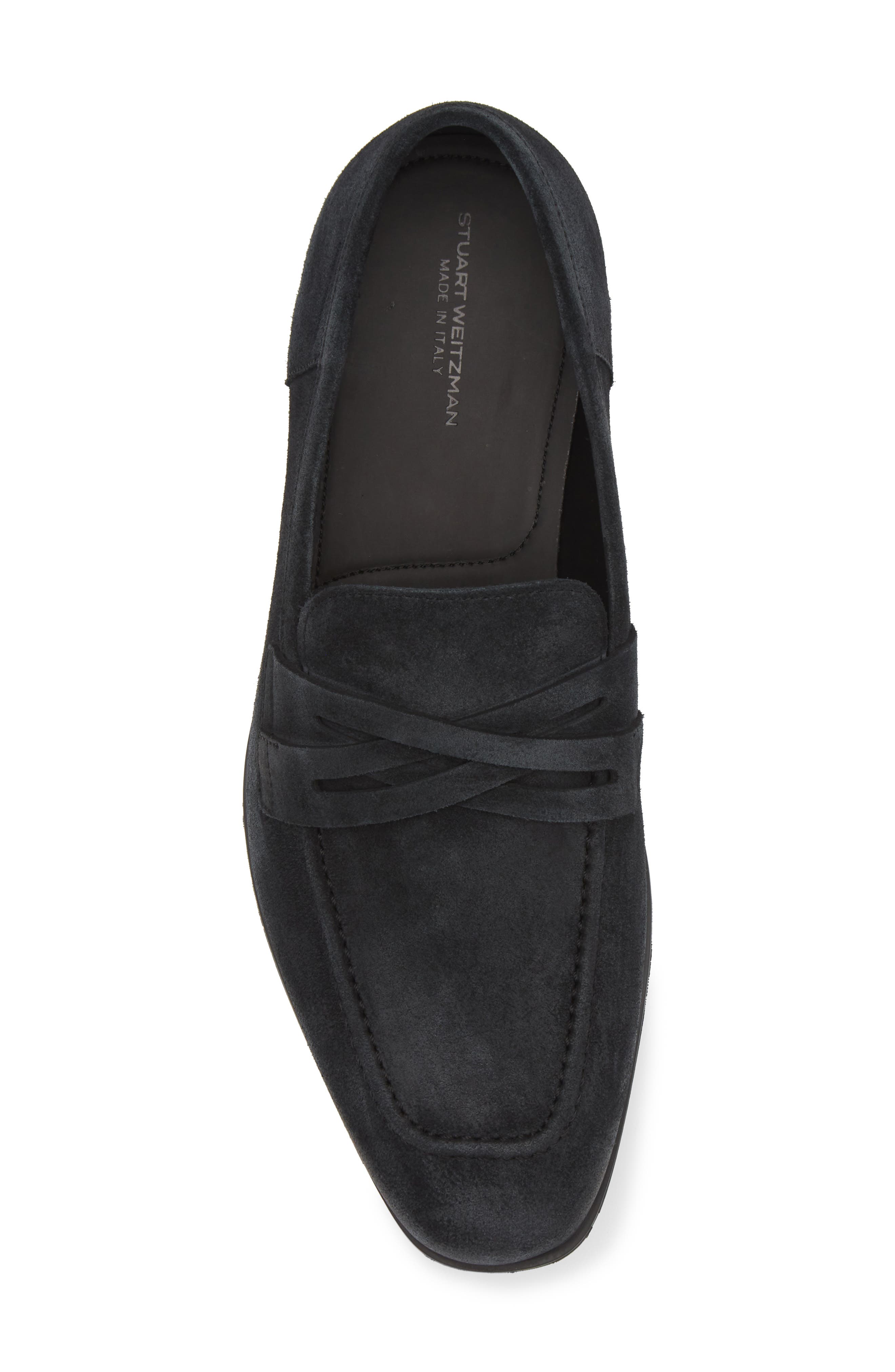 Stuart Weitzman Simon Crisscross Loafer, Alternate, color, Off Black