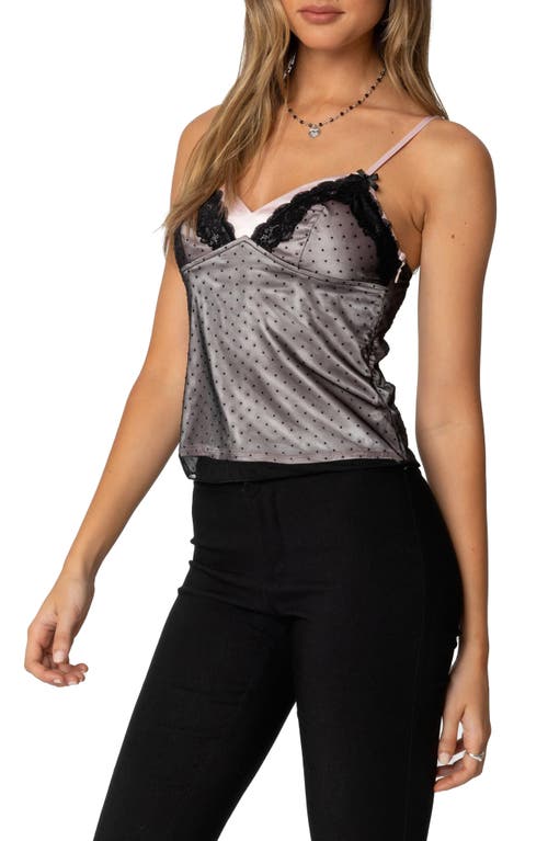 EDIKTED EDIKTED JANIE LAYERED POLKA DOT MESH CAMISOLE 