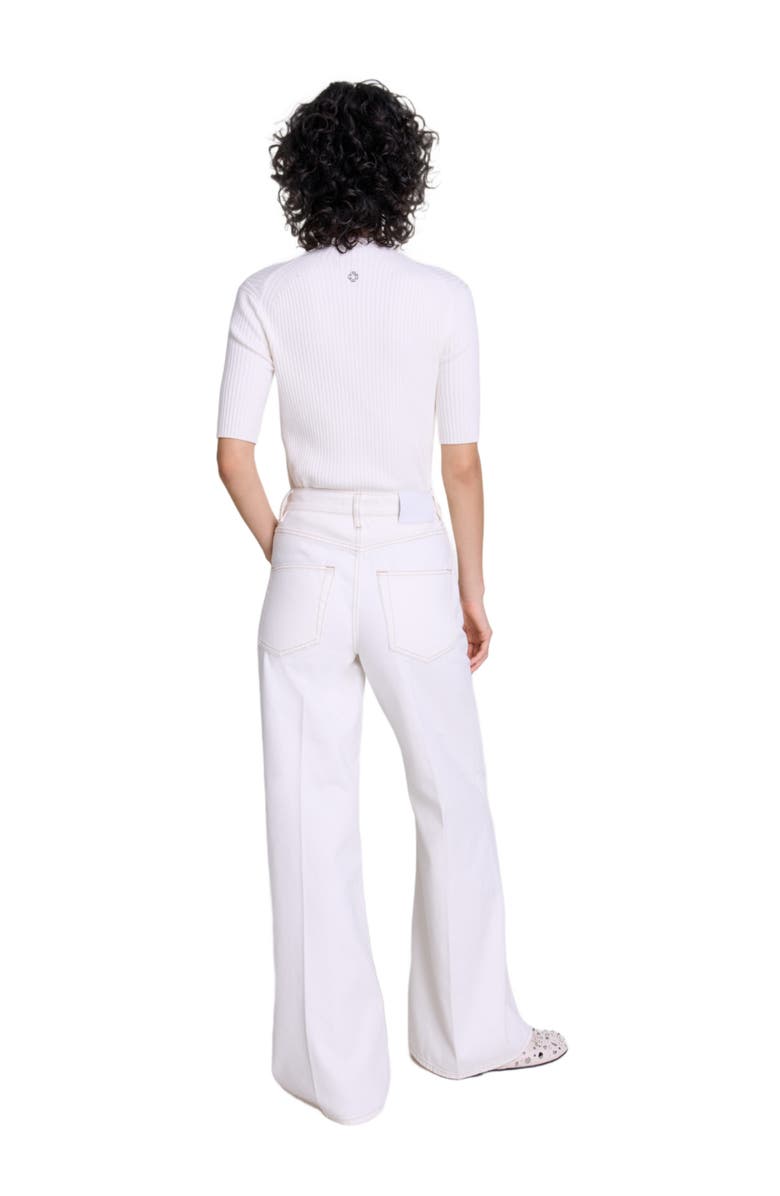 maje Embroidered high-waisted jeans, Alternate, color,