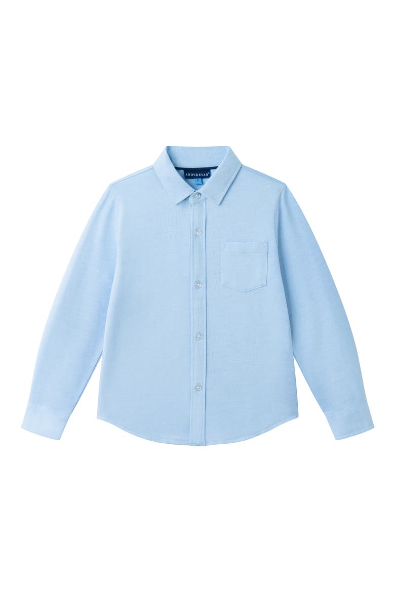 Kids' Oxford Cloth Button-Up Shirt, Main, color, LIGHT BLUE