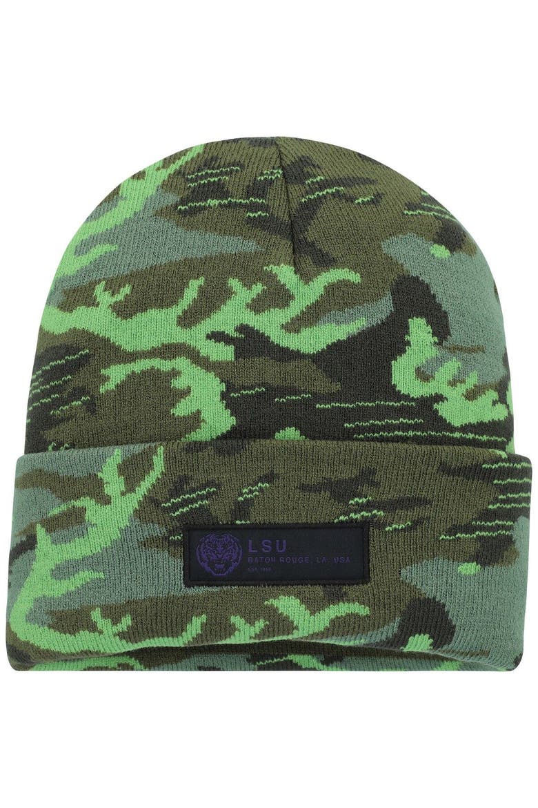 Men's Nike Camo LSU Tigers Veterans Day Cuffed Knit Hat, Main, color, Camo