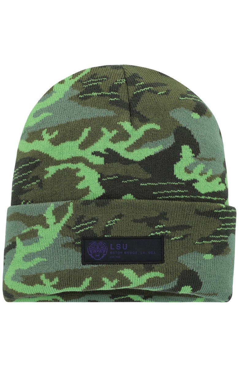 Nike Men's Nike Camo LSU Tigers Veterans Day Cuffed Knit Hat, Main, color, Camo