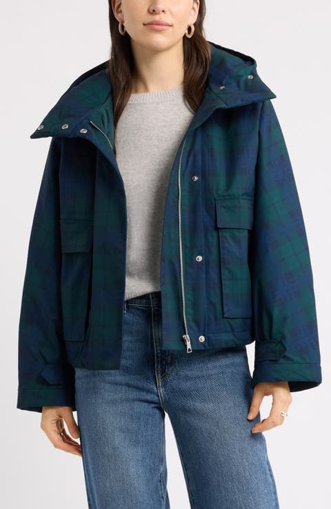 Hooded Plaid Insulated Jacket