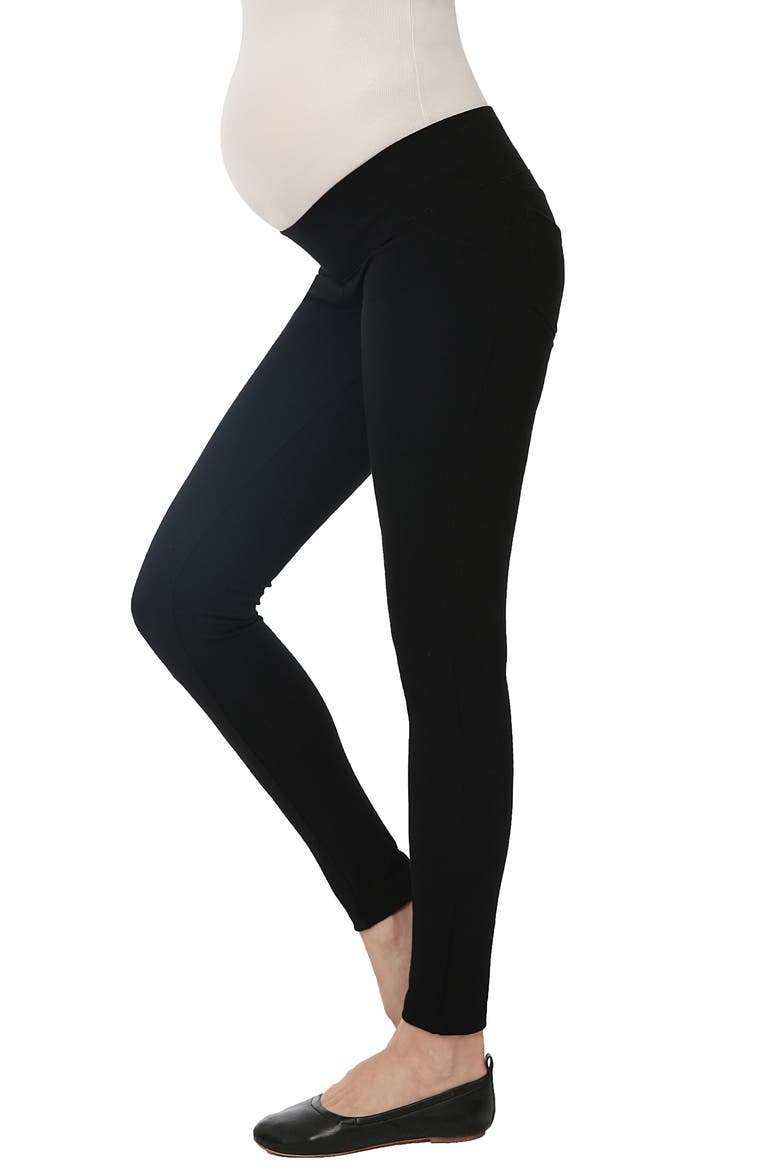 Brandi Under the Belly Maternity Leggings, Alternate, color, BLACK