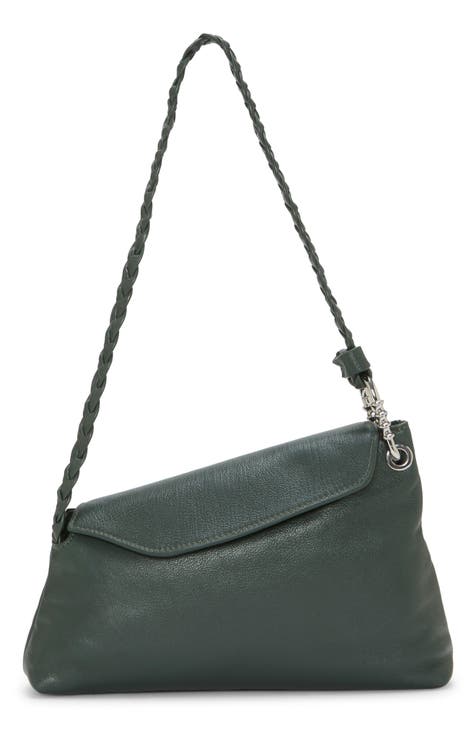 Nordstrom Women's Genuine Leather deals Textured Purse Satchel Handbag Olive Green