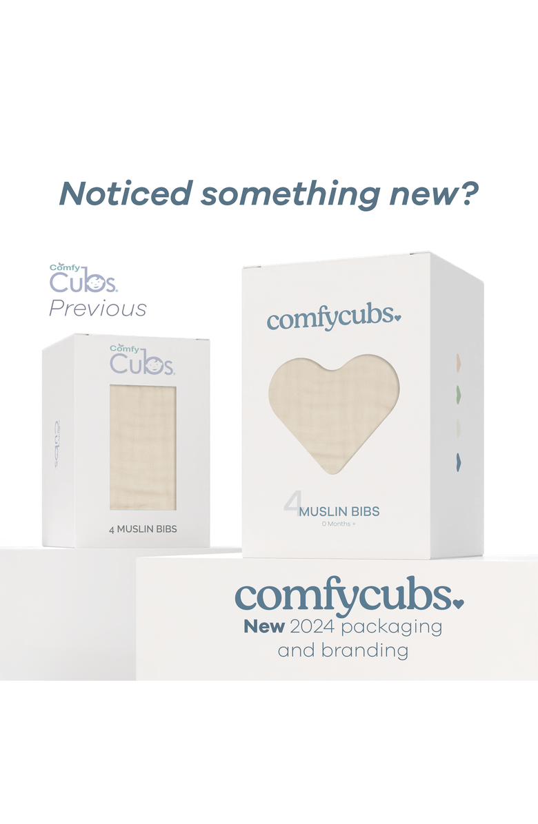 Comfy Cubs Muslin Bibs - Pack of 4, Alternate, color, Multicolor