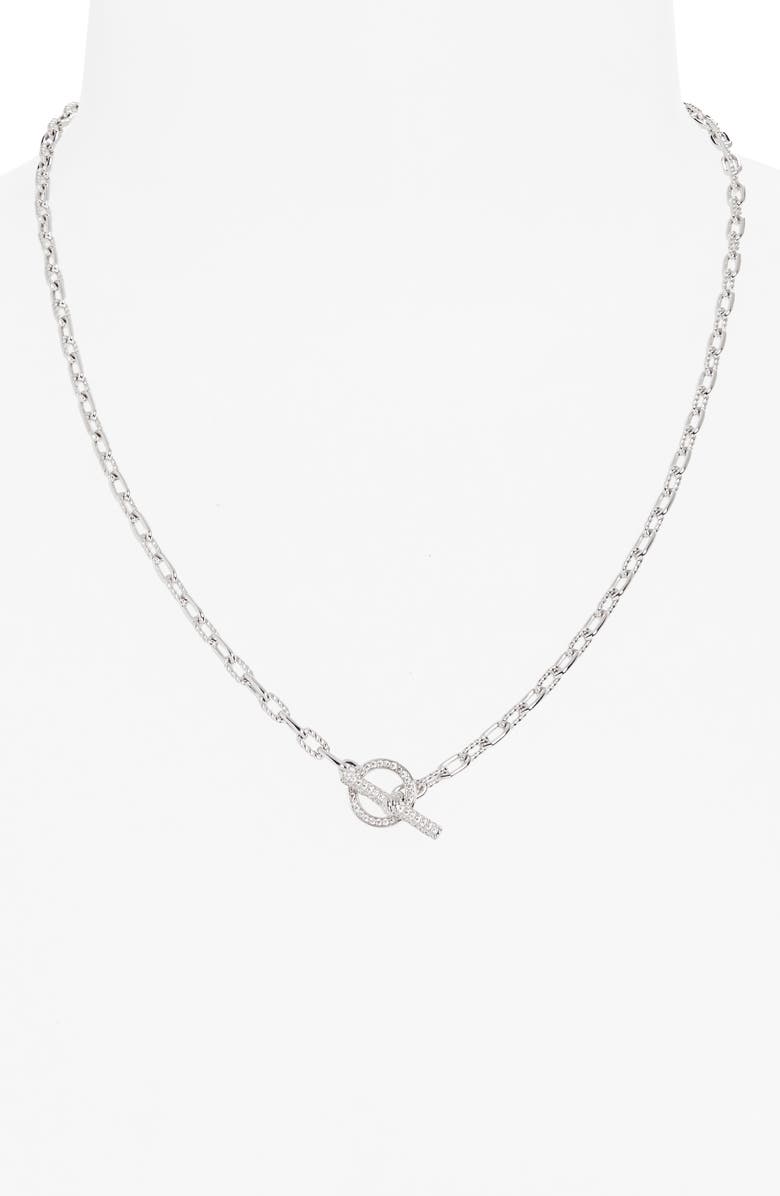 David Yurman DY Madison<sup>®</sup> Pavé Toggle Chain Necklace Sterling Silver with Diamonds, 3mm, Alternate, color, Ss