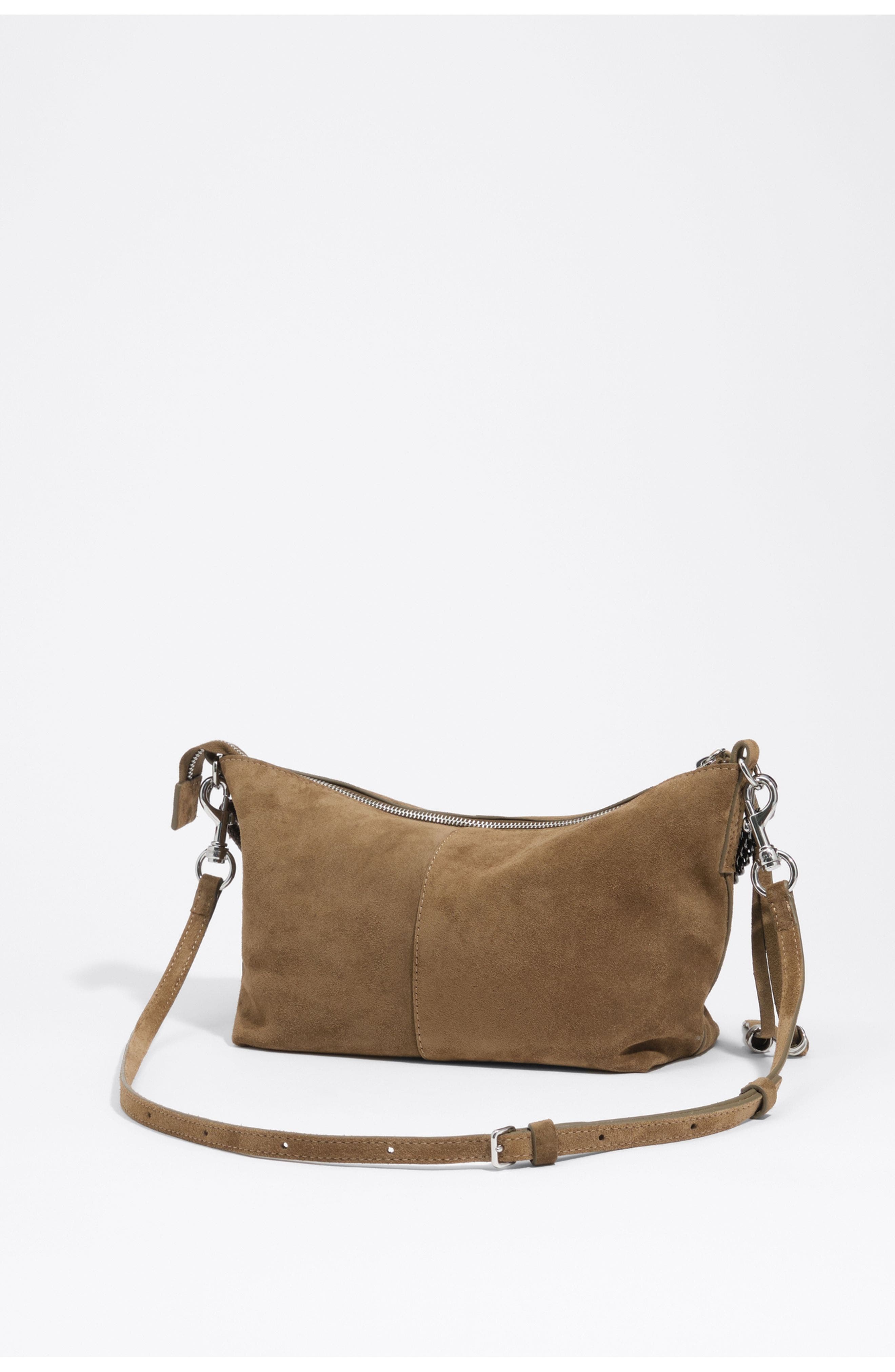 Medium Suede Madrid Crossbody Bag, Alternate, color, OLIVE