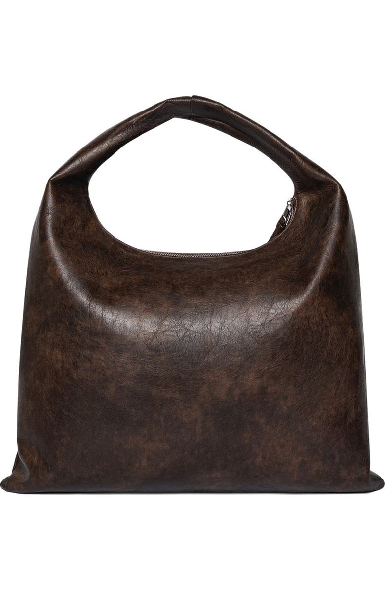 Manière De Voir Aubin Vintage Leather Hobo Bag, Alternate, color, Brown