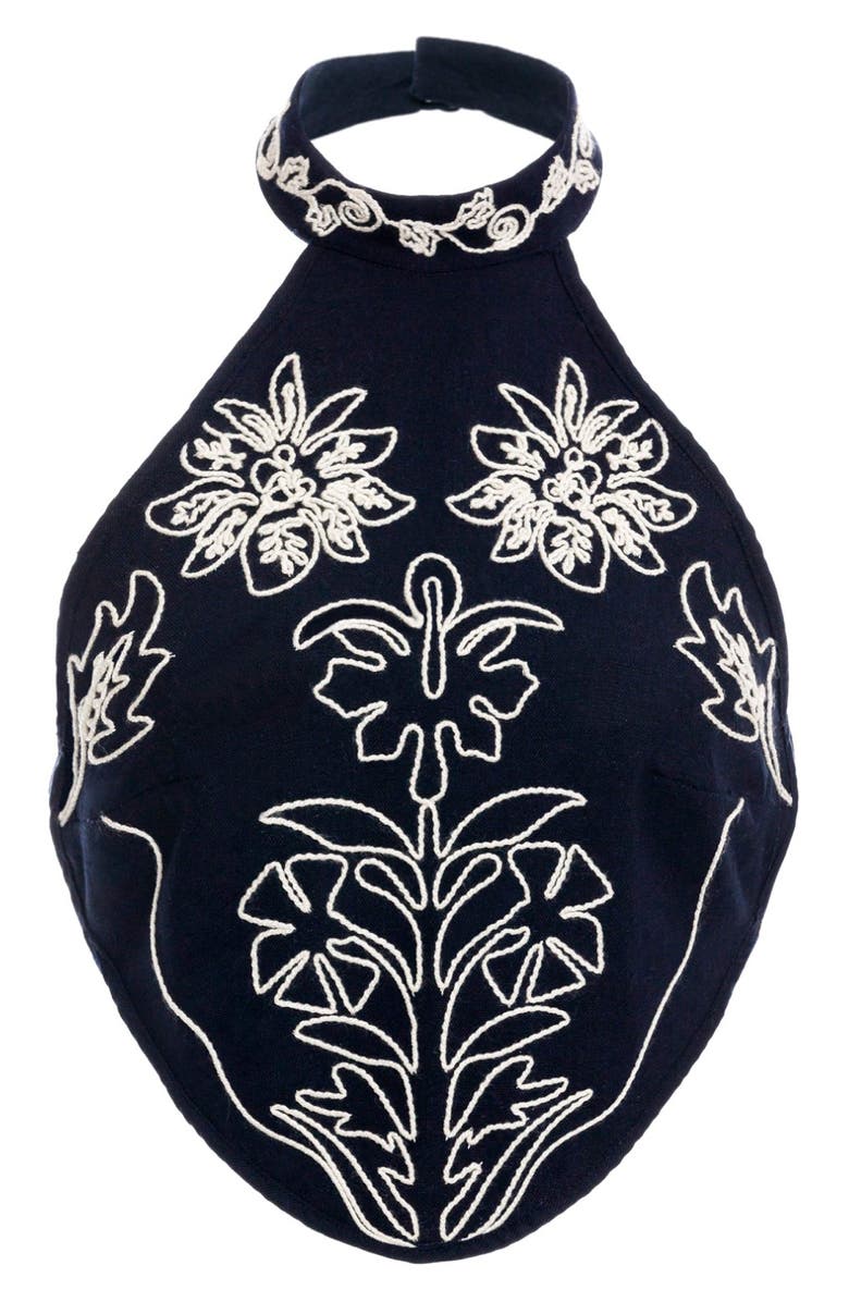 Agua Bendita Elay Batik Cover-Up Crop Top, Alternate, color, Black