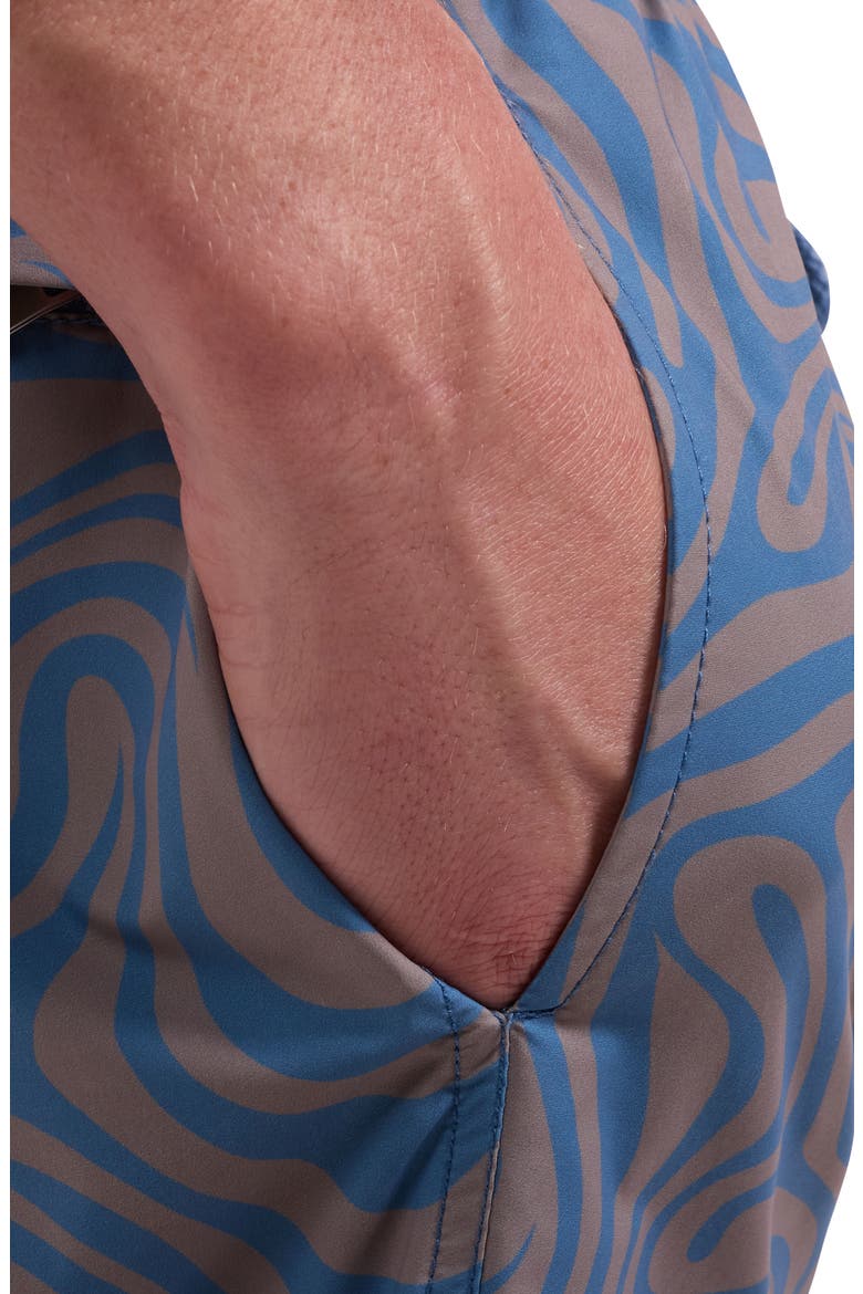 Cruz Wave Print Swim Trunks, Alternate, color, TAUPE