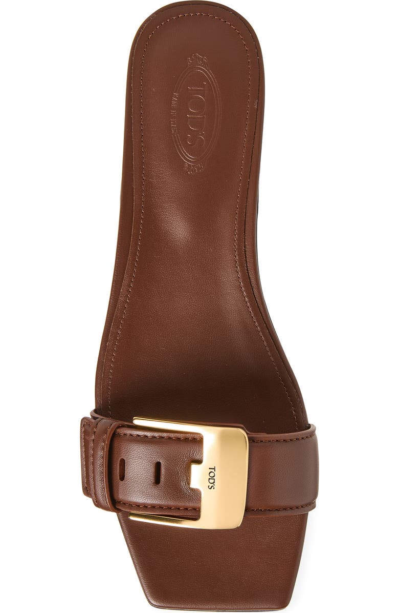 Tod's Buckle Slide Sandal, Alternate, color, Mogano