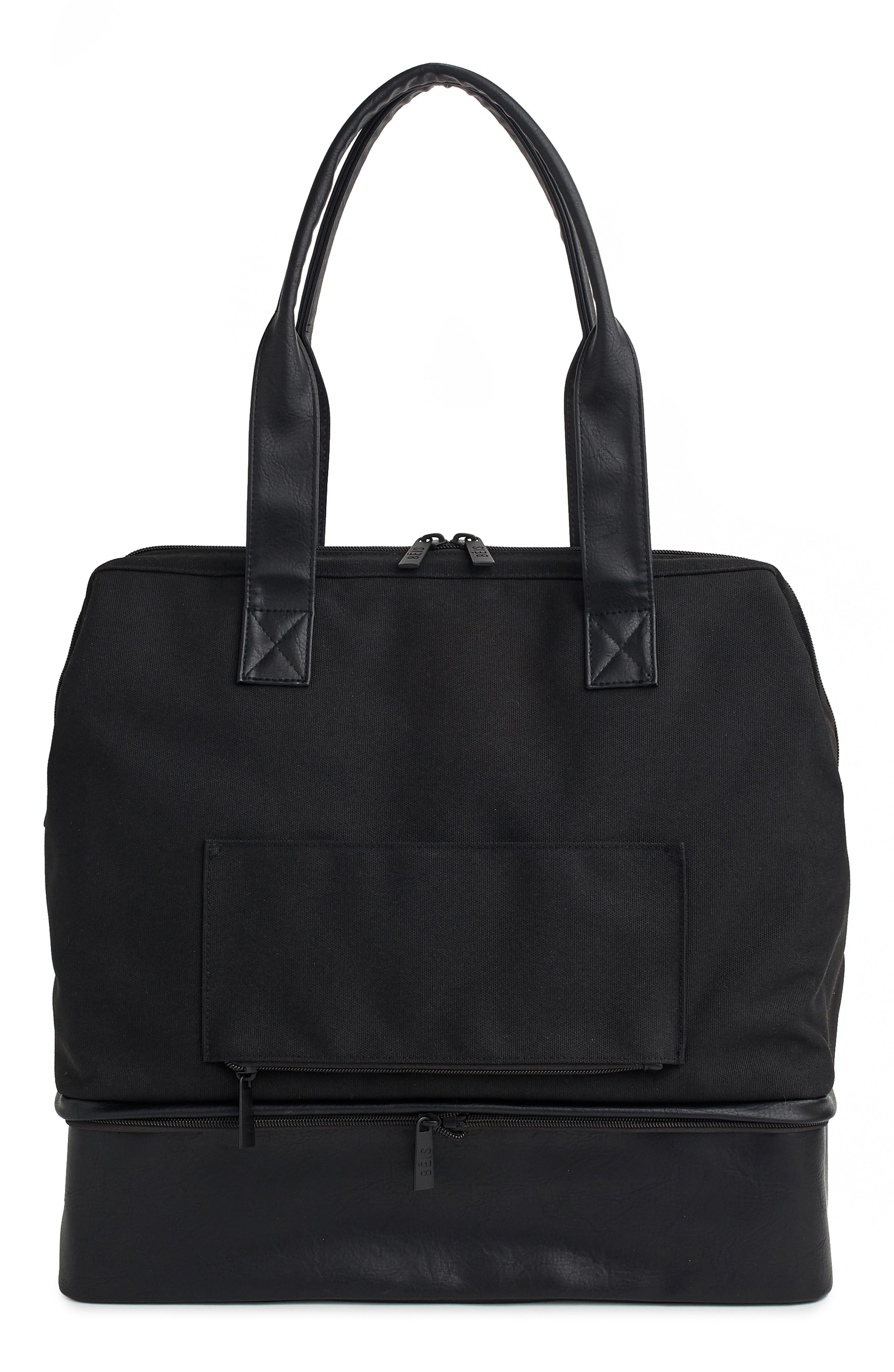 The Mini Weekend Travel Bag, Alternate, color, BLACK