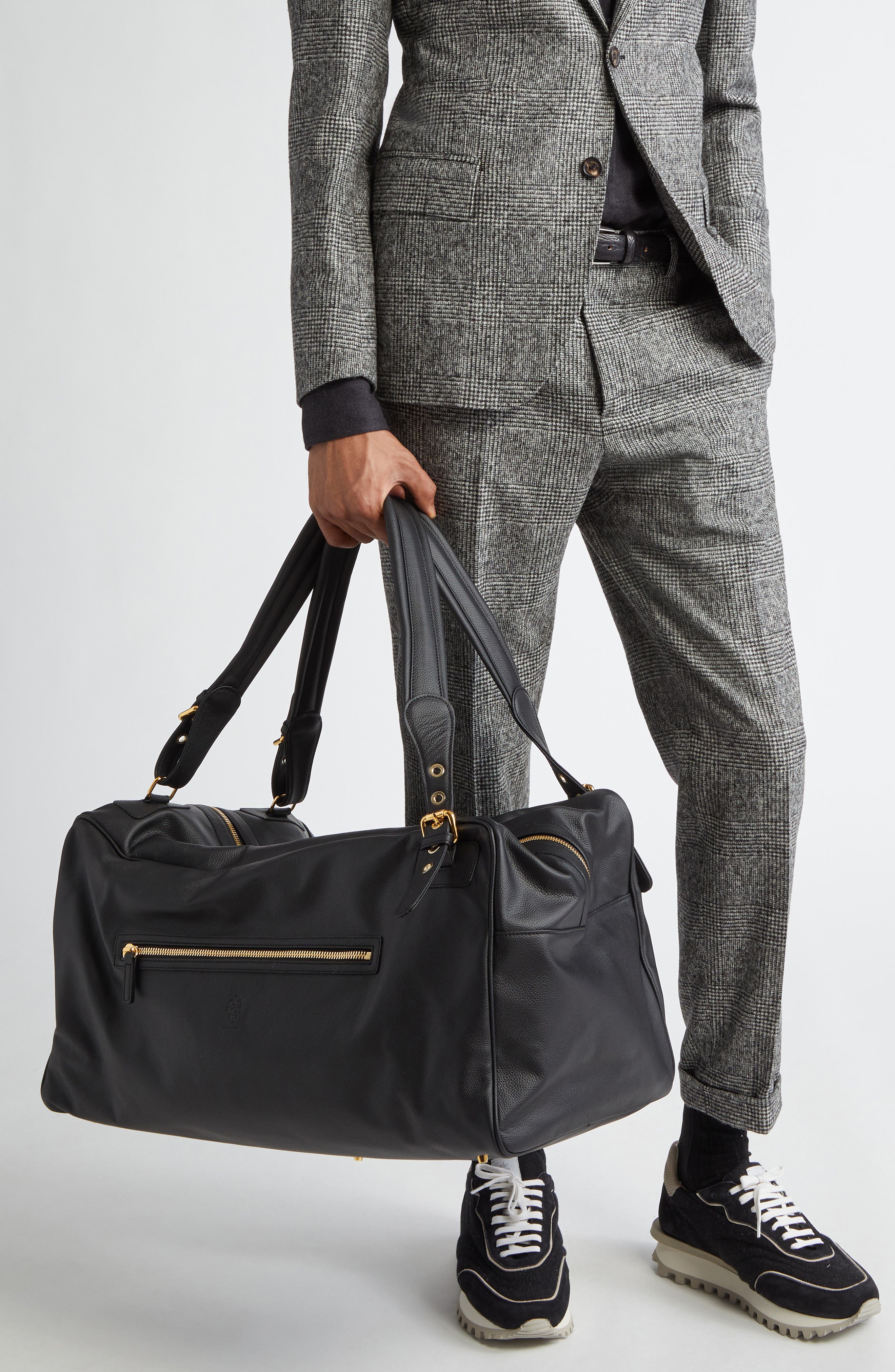 Eleventy Leather Duffle Bag, Alternate, color, 