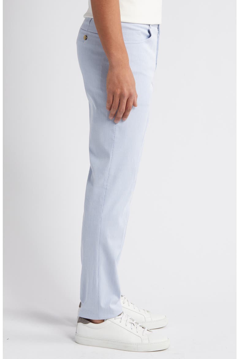Pinstripe Five-Pocket Taper Leg Pants, Alternate, color, BLUE