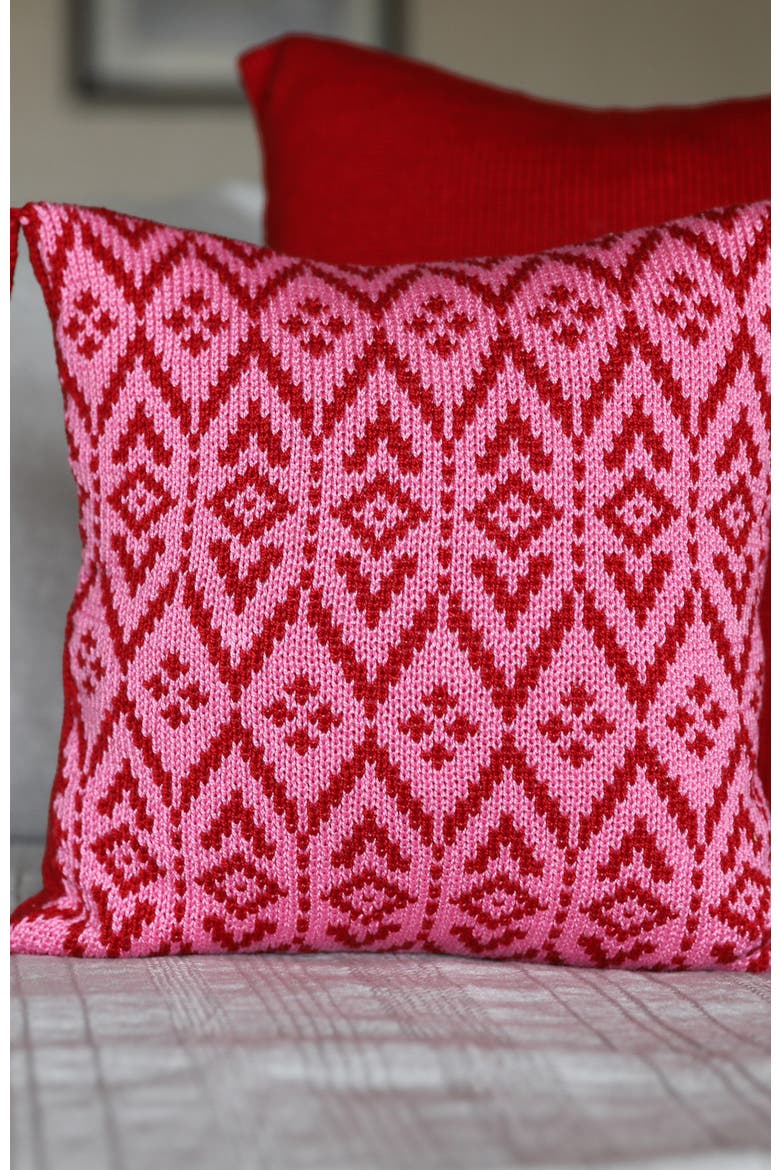 10" Heart Tassel Pillow, Alternate, color, Pink