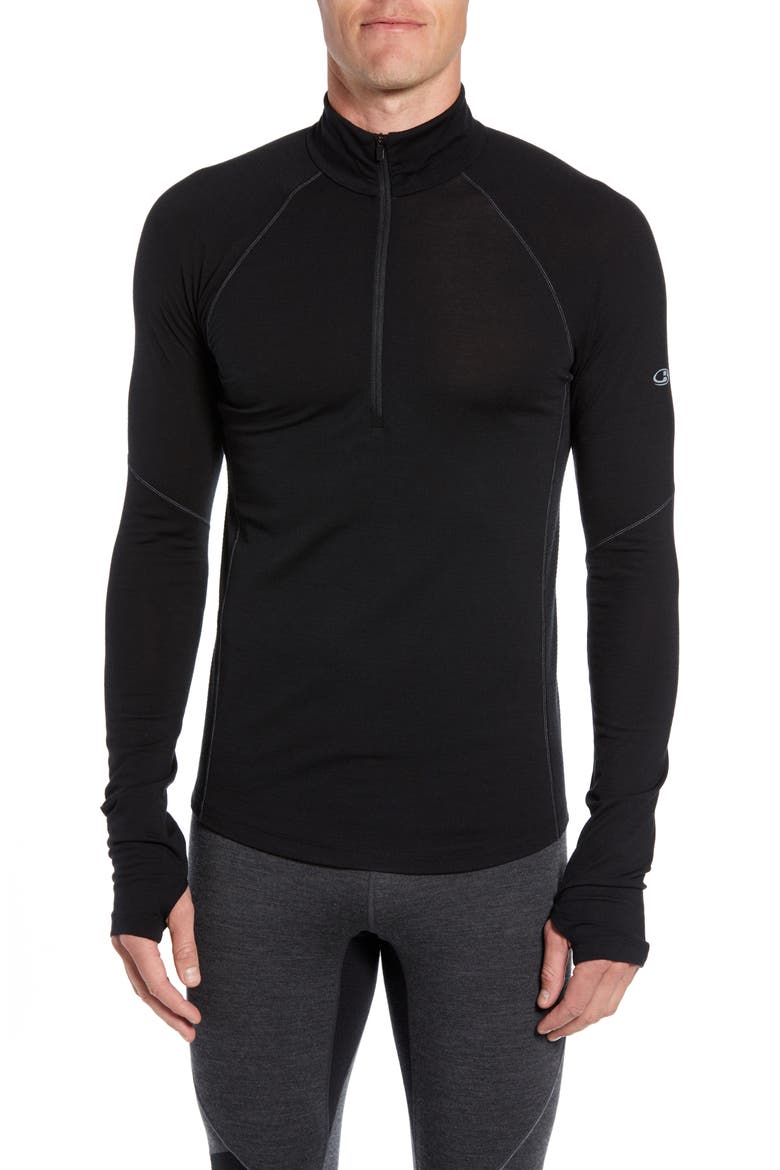 Bodyfitzone™ 150 Zone Long Sleeve Half Zip Top, Main, color, BLACK/ MINERAL
