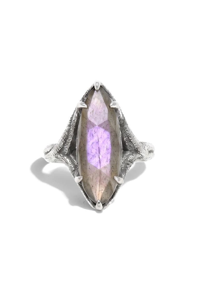 Raven Talon Gemstone Ring, Main, color, METALLIC SILVER/ LABARODITE