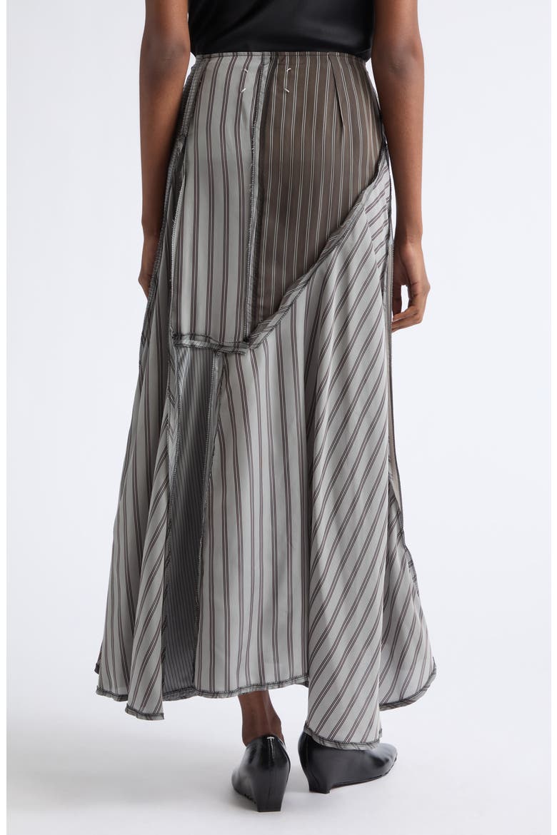Lining Patchwork Midi Skirt, Alternate, color, MID GREY/ STEEL/ BROWN