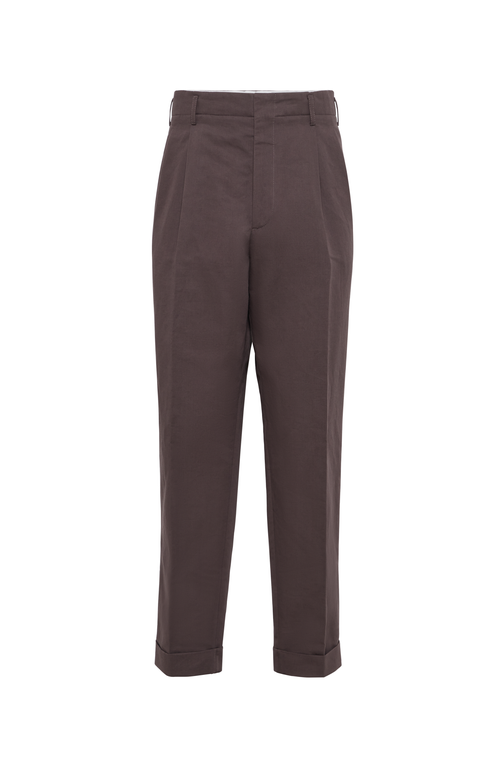 Brunello Cucinelli Gabardine Trousers In Coffee