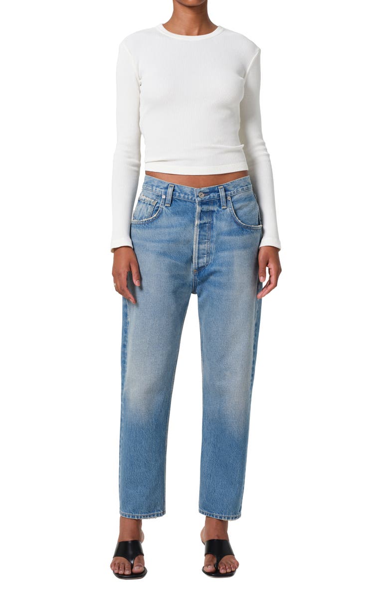 Citizens of Humanity Pilar Long Sleeve Recycled Cotton Waffle Knit T-Shirt, Alternate, color, Pashmina Off White