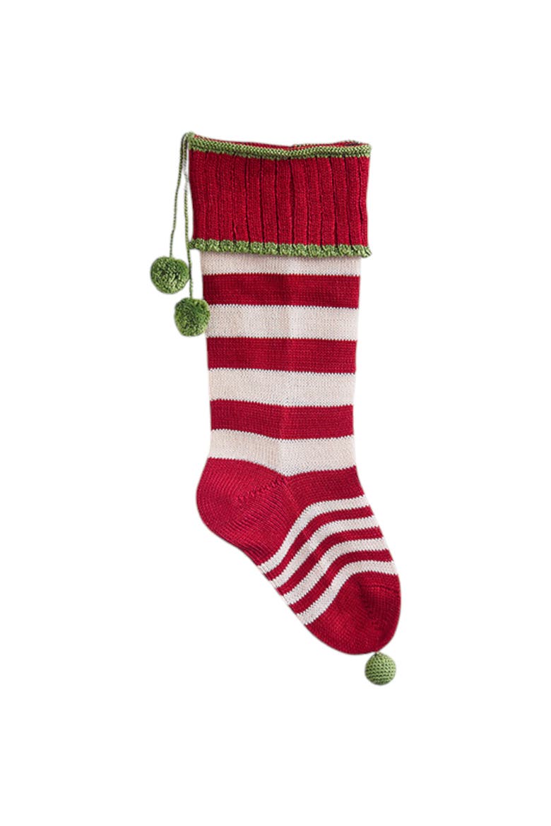 Candy Stripes Rib-Cuff Stocking, Main, color, Red