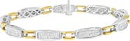 Haus of Brilliance 14K Gold 2.0 Cttw Diamond Tapered and Equal Sign Link Bracelet