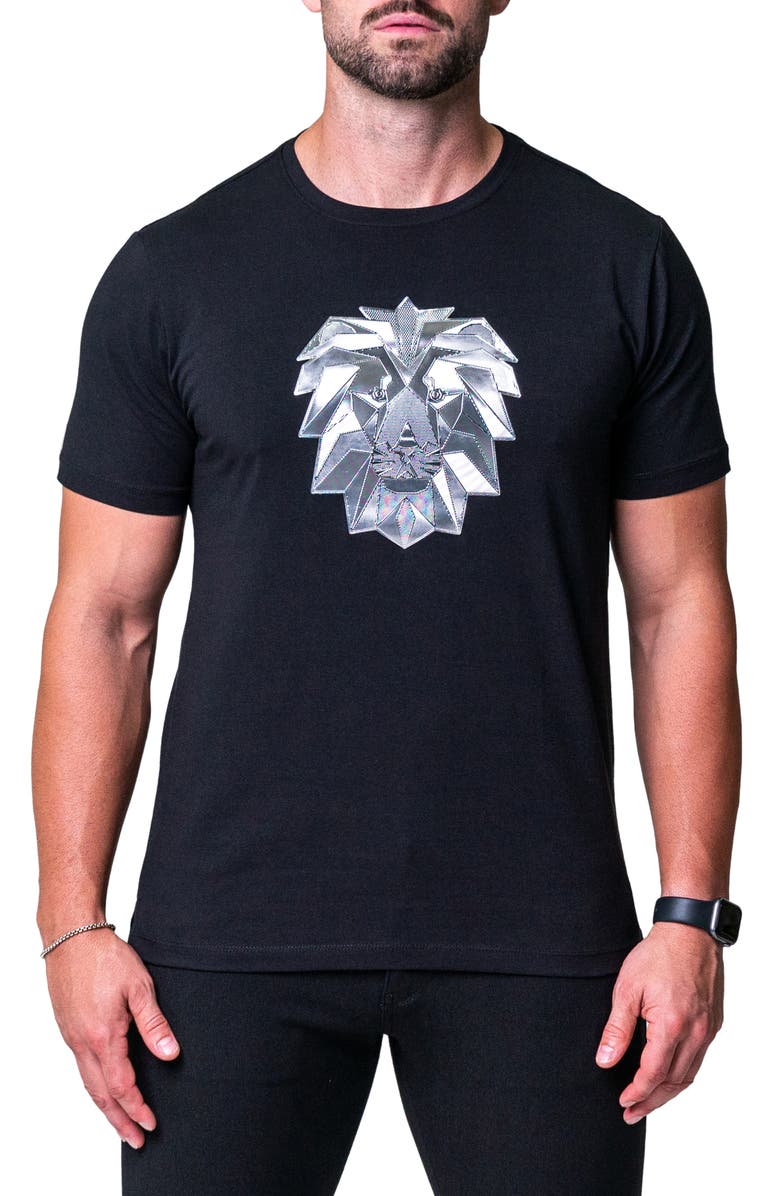 Maceoo Modern Lion Logo Graphic Tee, Main, color,