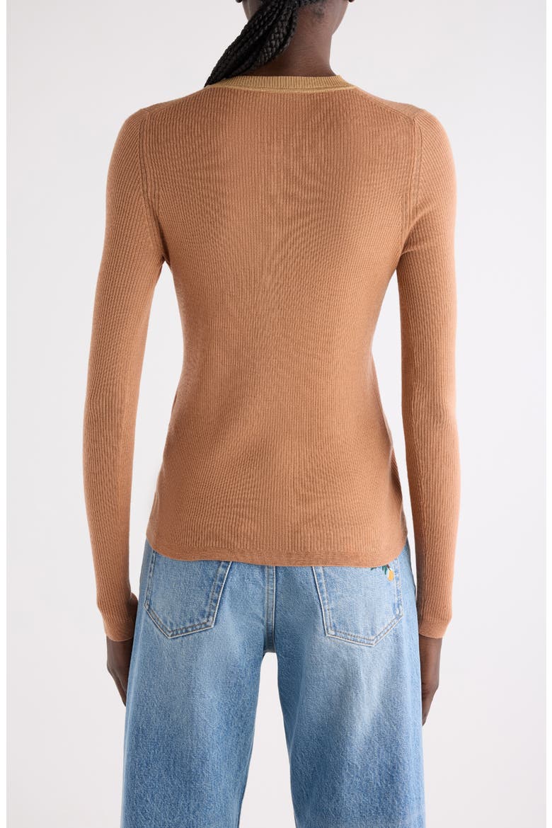 Long Sleeve Wool Rib Henley, Alternate, color, COFFEE PINK