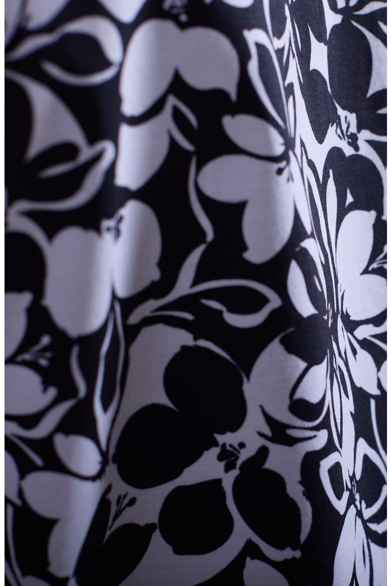 Hendrix Digital Monochromatic Floral Print Pima Cotton Polo, Alternate, color, BLACK