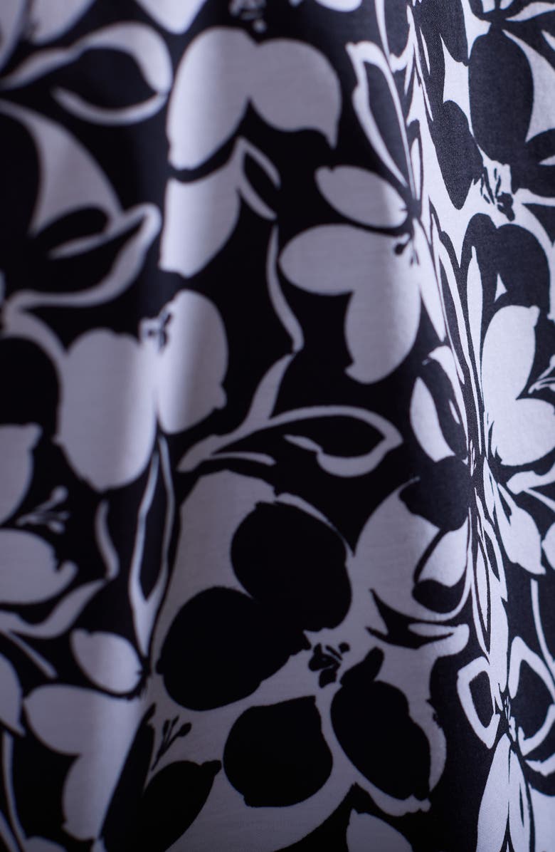 Bugatchi Hendrix Digital Monochromatic Floral Print Pima Cotton Polo, Alternate, color, Black