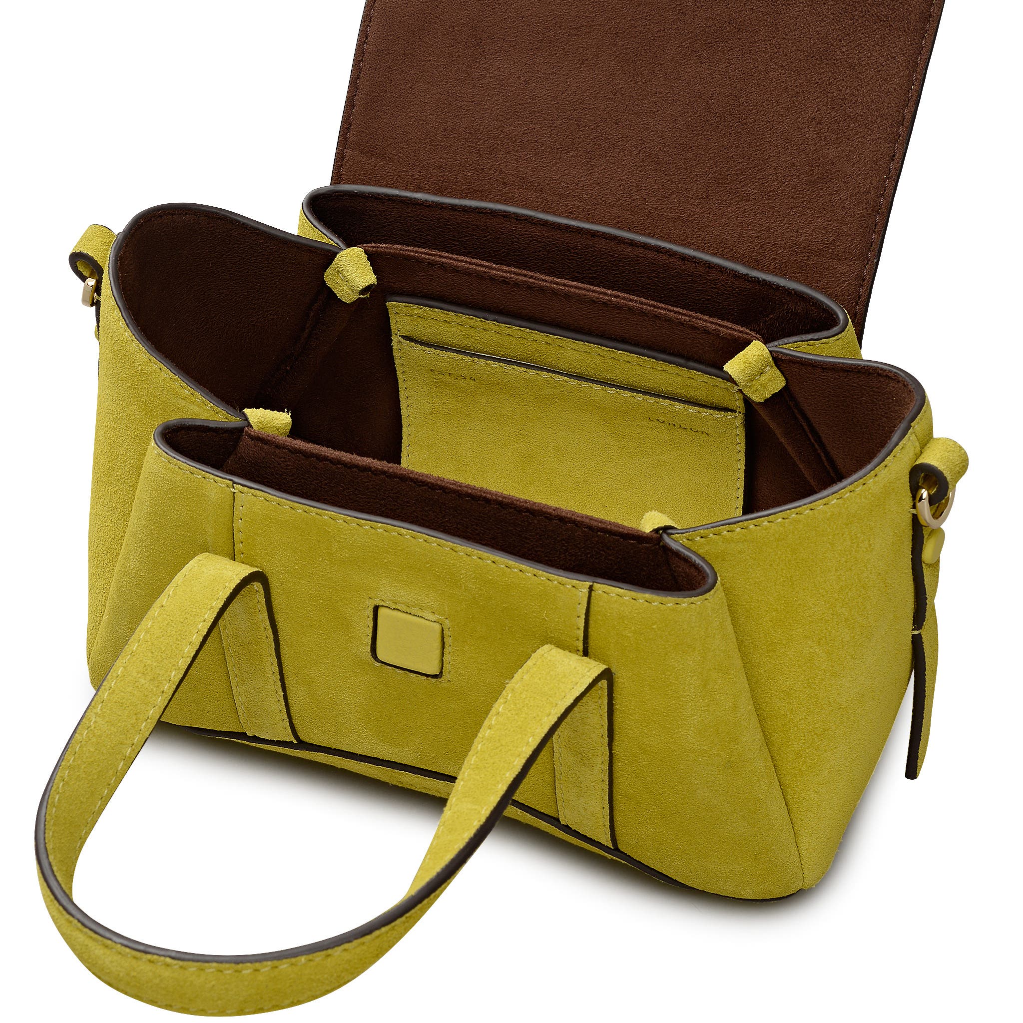 Radley The Chancery - Suede Small Flapover Satchel Bag, Alternate, color, Limoncello