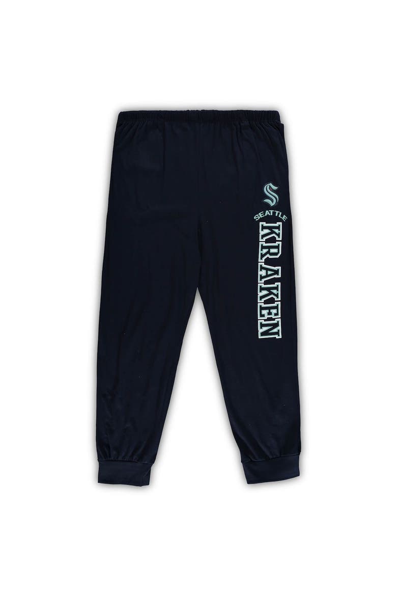 Men's Concepts Sport Deep Sea Blue Seattle Kraken Big & Tall Pullover Hoodie & Joggers Sleep Set, Alternate, color, Navy