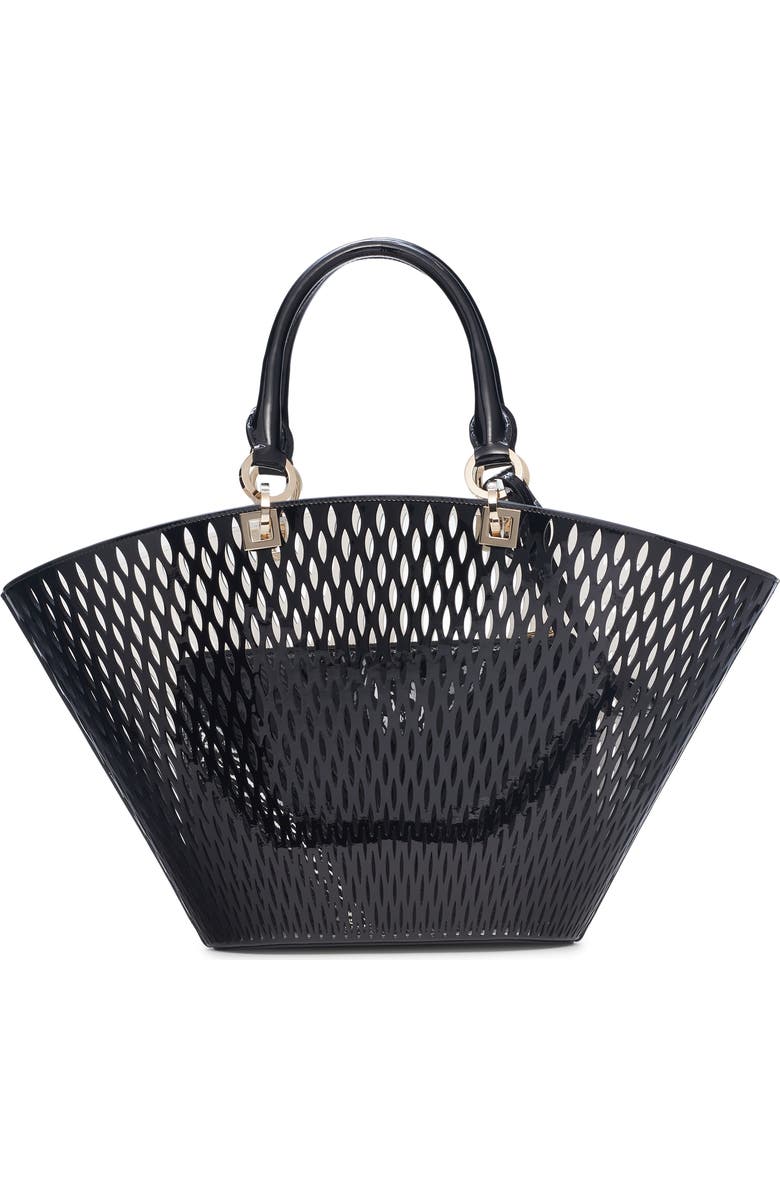 TOM FORD Medium Cutout Patent Leather Panier Tote, Alternate, color, Black